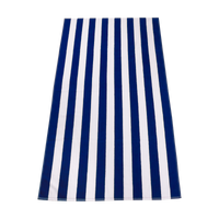Navy Latitude Striped Beach Towel Thumb