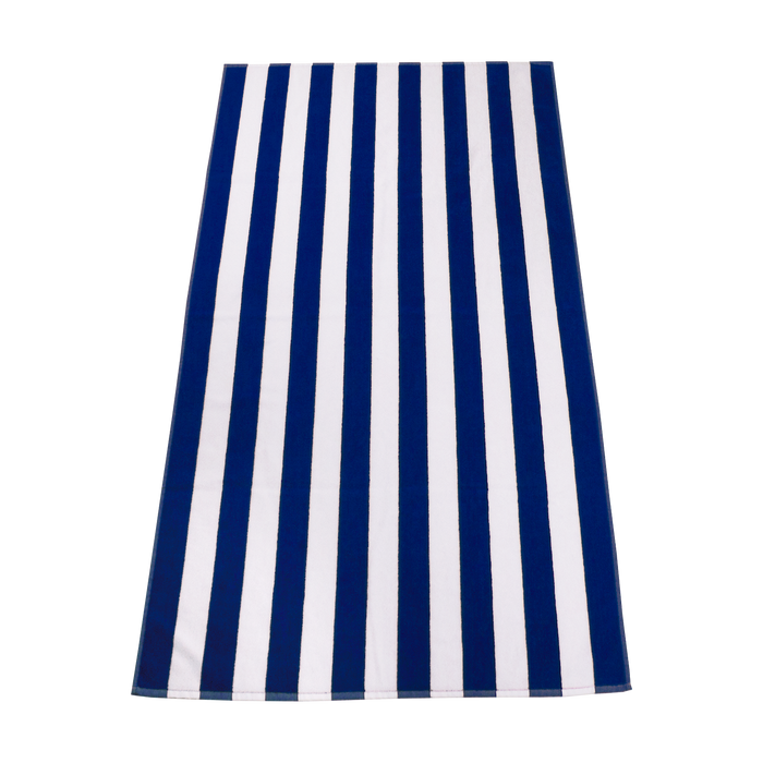 Navy Latitude Striped Beach Towel