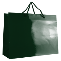 Hunter Green Large Glossy Shopper Bag Thumb