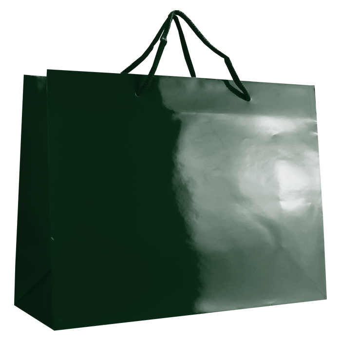 Hunter Green Large Glossy Shopper Bag