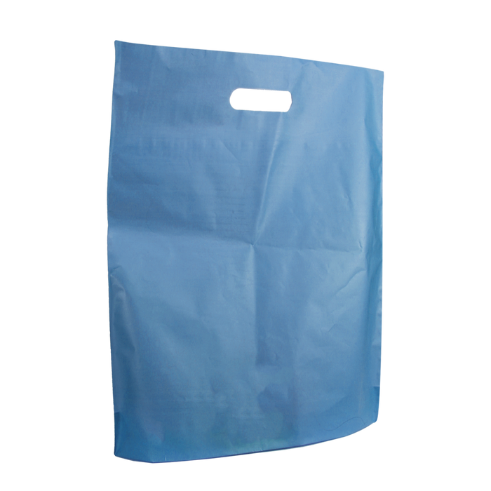 Blue Large Frosted Die Cut Bag