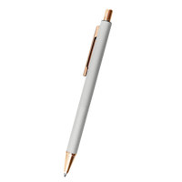 White Twain Retractable Rose Gold Pen Thumb
