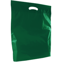 Hunter Green Large Eco-Friendly Die Cut Plastic Bag Thumb