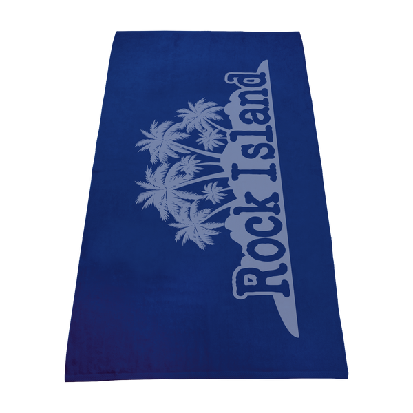 color beach towels,  silkscreen imprint, 
