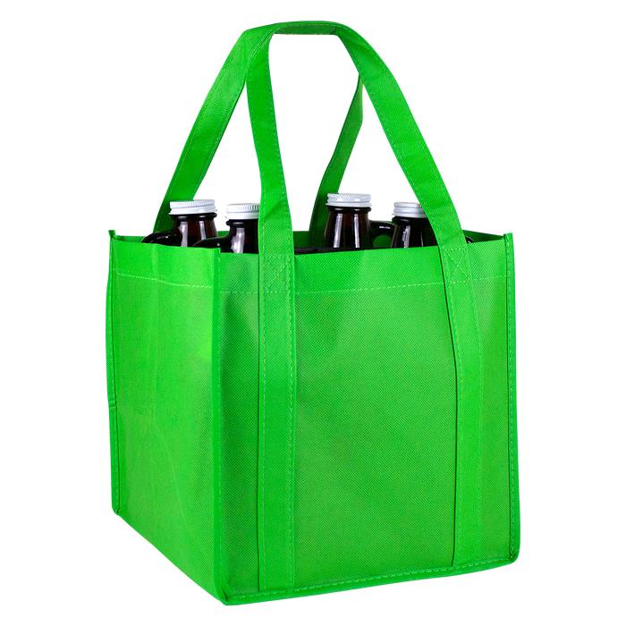 Lime Green 4 Bottle Growler Tote
