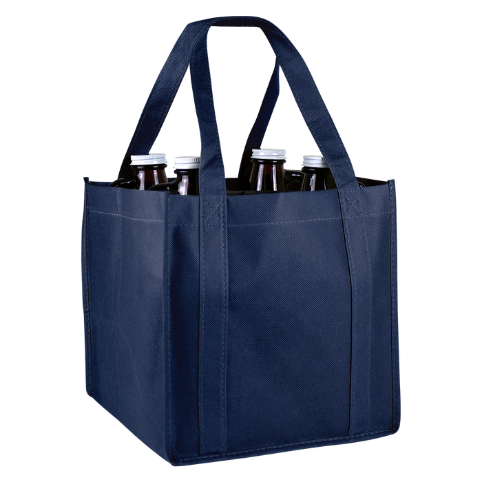 Navy Blue 4-Bottle Growler Tote