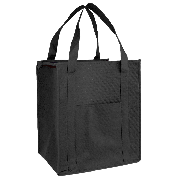 Black Insulated Tote with Pocket