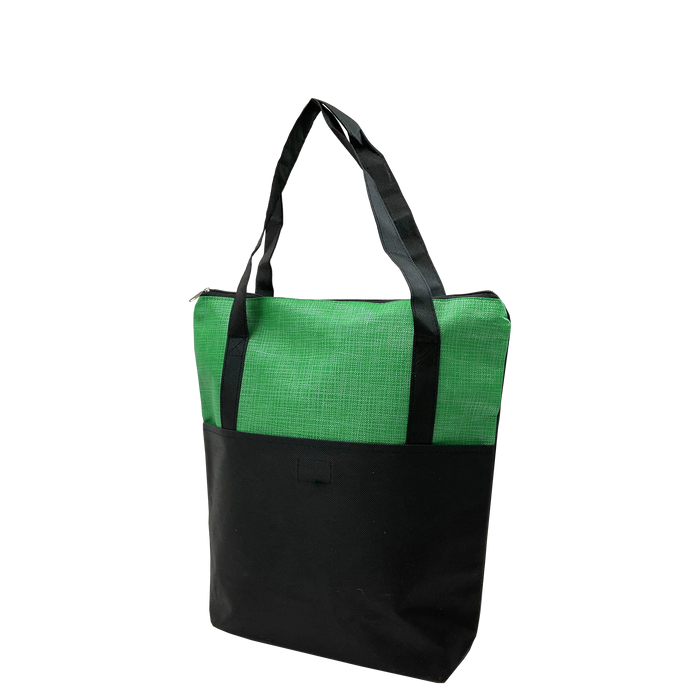 Green Voyage Zip Top Tote Bag
