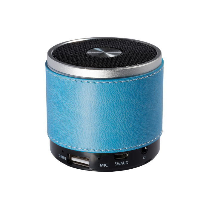 Light Blue Tuscany™ Faux Leather Wireless Speaker