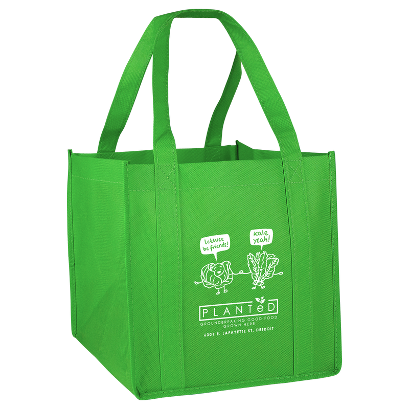 Planted / Cube Grocery Tote / Reusable Grocery Bags