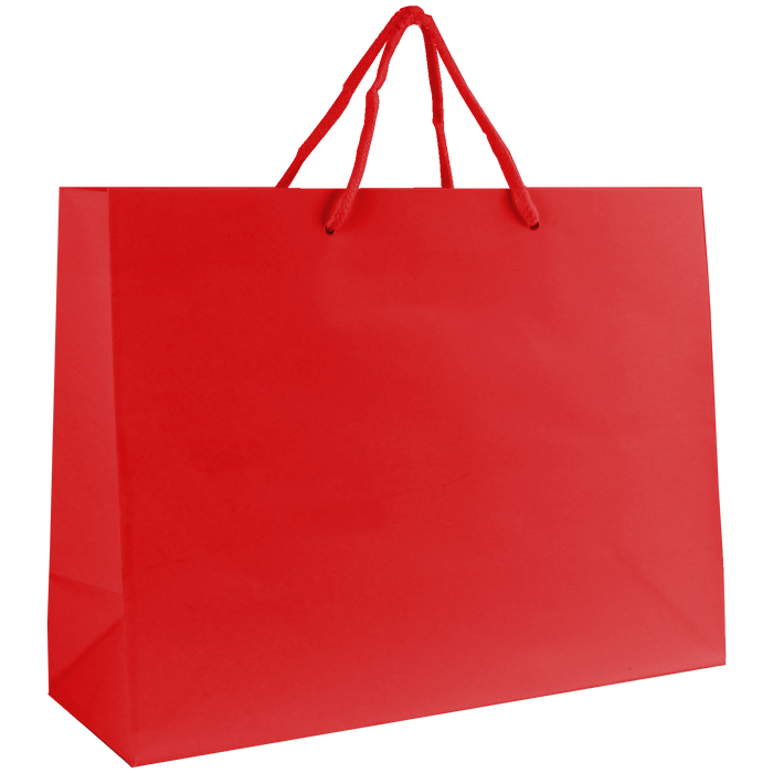 Red Medium Glossy Shopper Bag