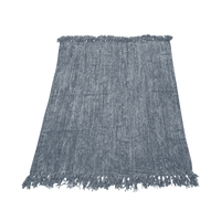 Pewter Gray Tasseled Chenille Throw Blanket Thumb