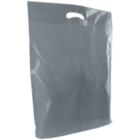 Gray Large Recyclable Die Cut Plastic Bag Thumb