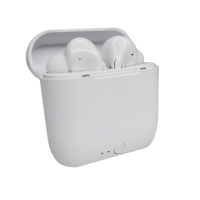 White Wireless Earbuds with Charging Case