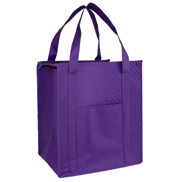 Purple Insulated Tote with Pocket