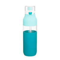 Mint Flip Cap Water Bottle with Straw Thumb