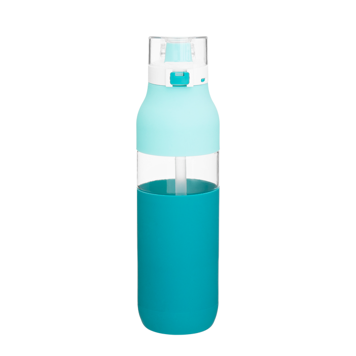Mint Flip Cap Water Bottle with Straw