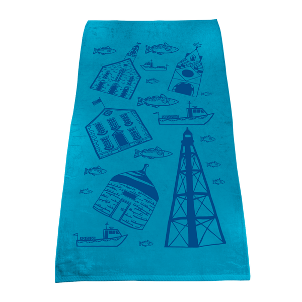 color beach towels,  embroidery,  silkscreen imprint, 