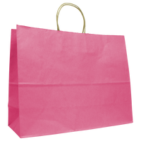 Pink Extra Wide Matte Color Kraft Shopper Bag Thumb