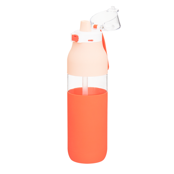  Flip Cap Water Bottle with Straw