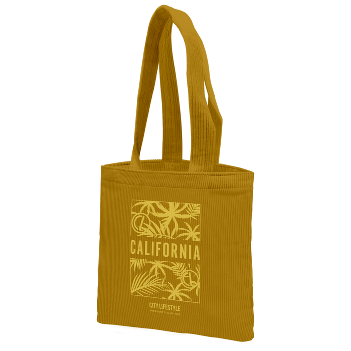 Promotional mini Canvas Tote Bags w/Gusset long handle- Mustard