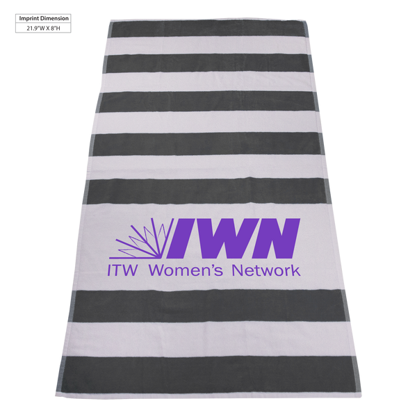 striped beach towels,  silkscreen imprint,  best selling towels, 