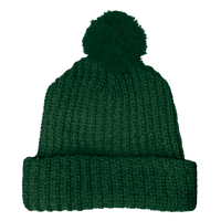 Forest Green Knit Pom Beanie Thumb