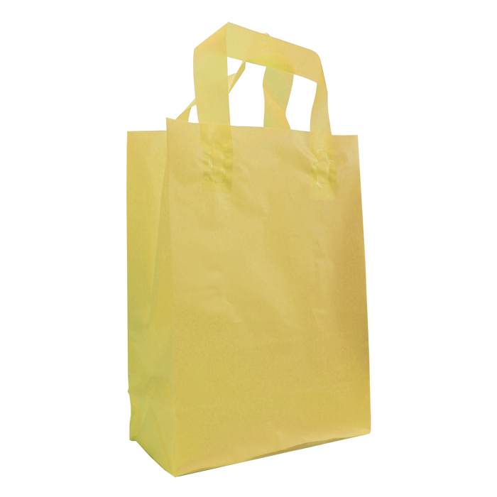 Yellow Medium Frosted Plastic Shopper