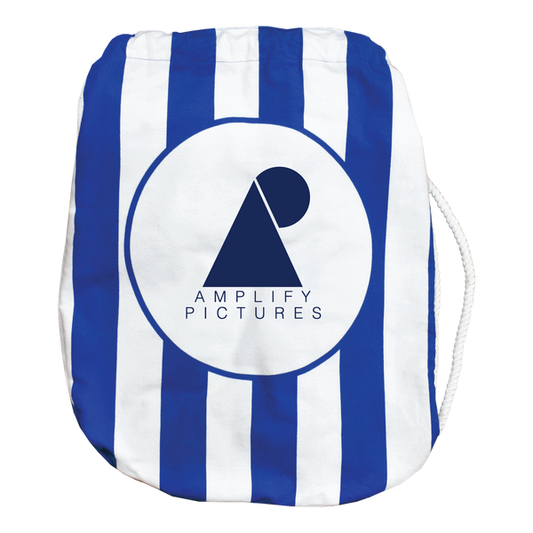 striped beach towels,  silkscreen imprint, 