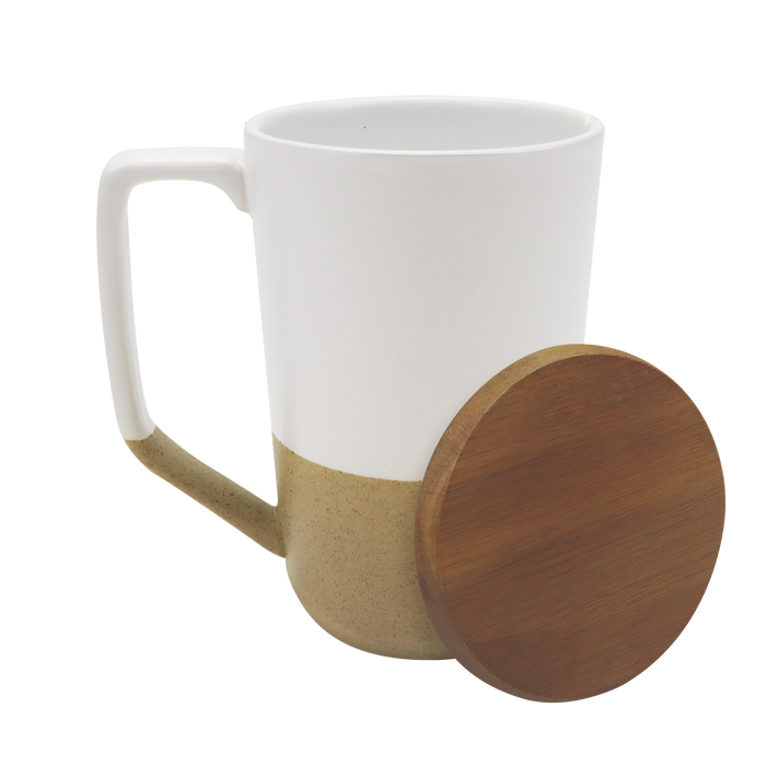  Ceramic Mug with Wood Lid