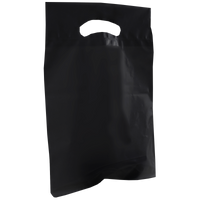 Black Small Recyclable Die Cut Plastic Bag Thumb