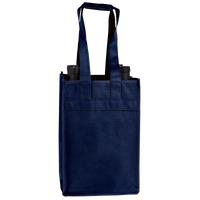 Navy Blue 4 Bottle Wine Tote Thumb