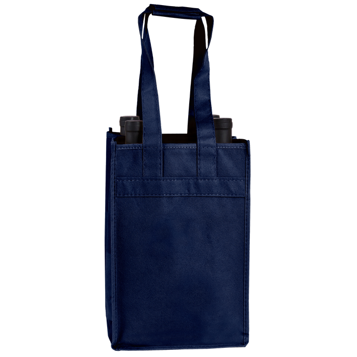 Navy Blue 4 Bottle Wine Tote