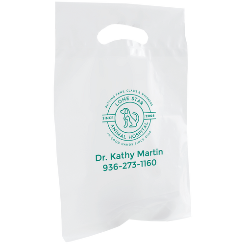 LONE STAR ANIMAL HOSPITAL / Small Recyclable Die Cut Plastic Bag