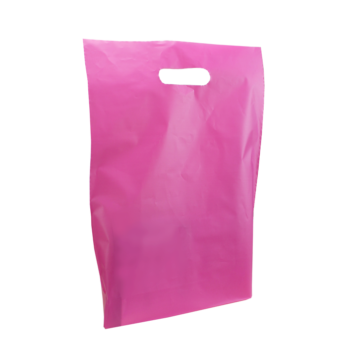 Pink Medium Frosted Die Cut Bag