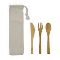 Natural Reusable Bamboo Utensil Travel Set Thumb