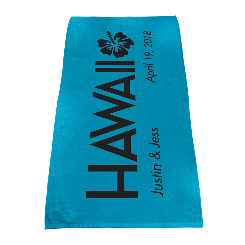 Destination Wedding Favors Hawaii Classic Color Beach Towel