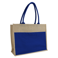 Blue DISCONTINUED-Organic Jute Canvas Beach Tote Thumb