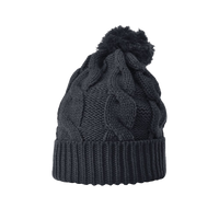 Gun Metal Cable Knit Beanie Thumb