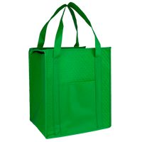 Lime Green Insulated Tote with Pocket Thumb