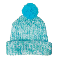 Light Blue Knit Pom Beanie Thumb