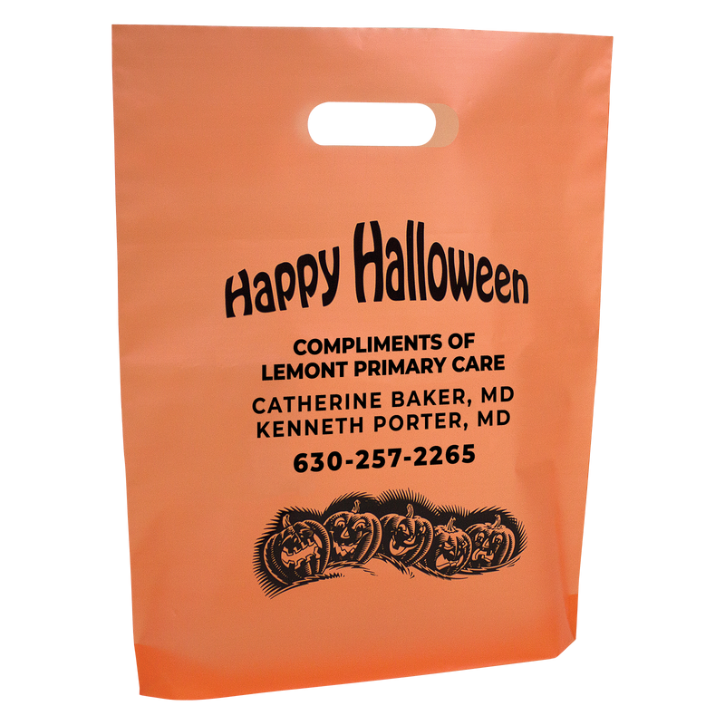 LEMONT PRIMARY CARE Orange Frosted Trick-or-Treat Halloween Bag