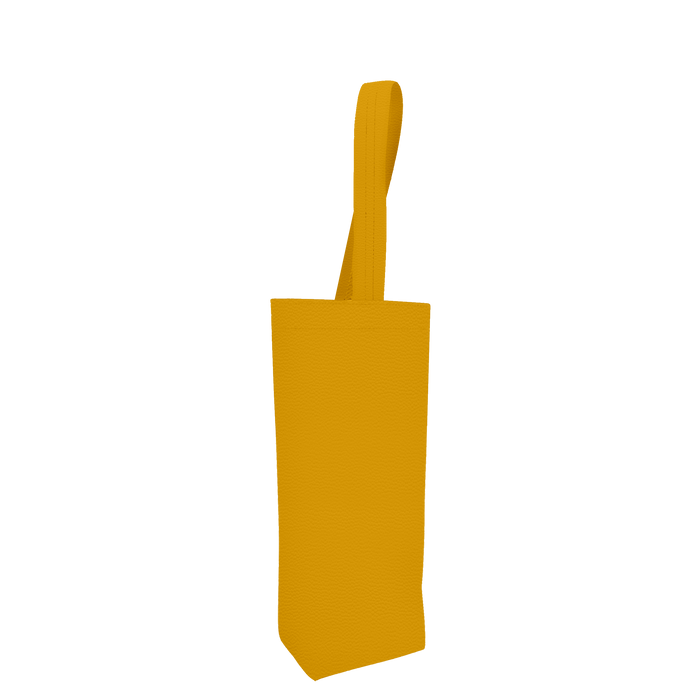 Mustard 1 Bottle Vegan Leather Wine Tote