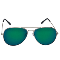 Green Mirrored Miami Aviator Sunglasses Thumb