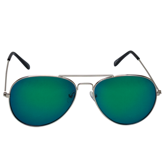 Green Mirrored Miami Aviator Sunglasses