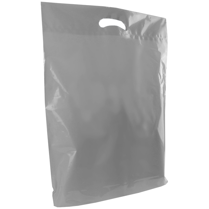 Silver Large Recyclable Die Cut Plastic Bag