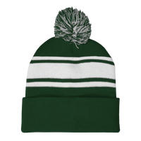 Forest Green Striped Winter Beanie Thumb