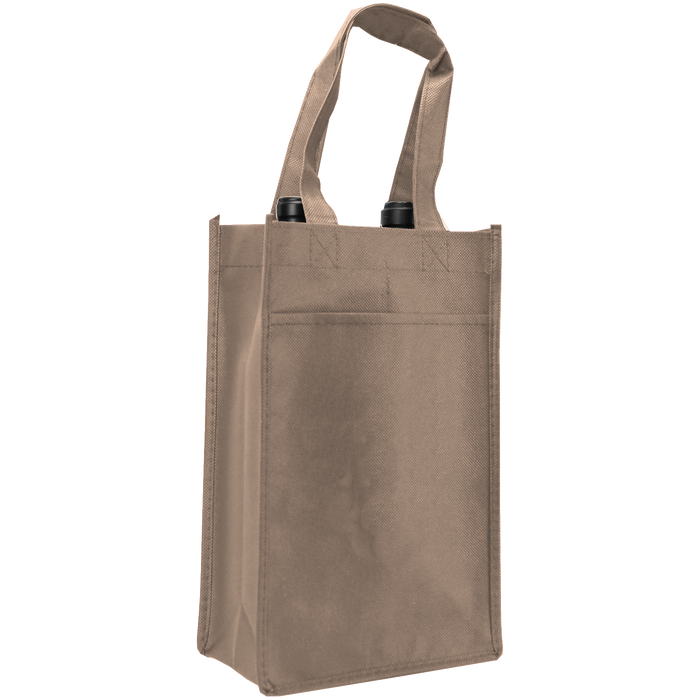 Light Khaki 2 Bottle Wine Tote