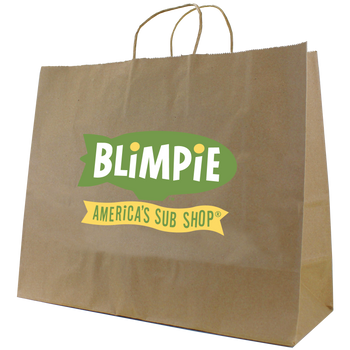 Extra Wide Kraft Paper Shopper Bag