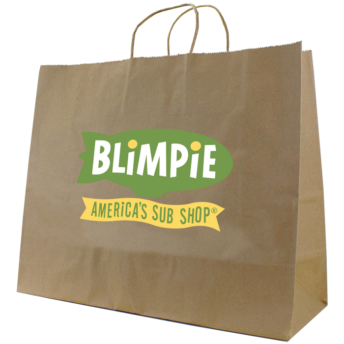  Extra Wide Kraft Paper Shopper Bag